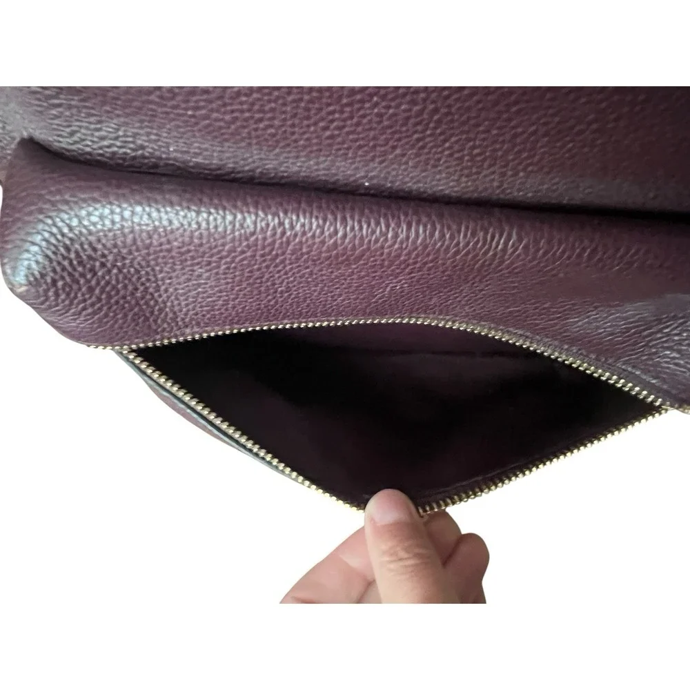Coach Oxblood Burgundy Pebble Leather Nylon Backpack Travel Daypack 14